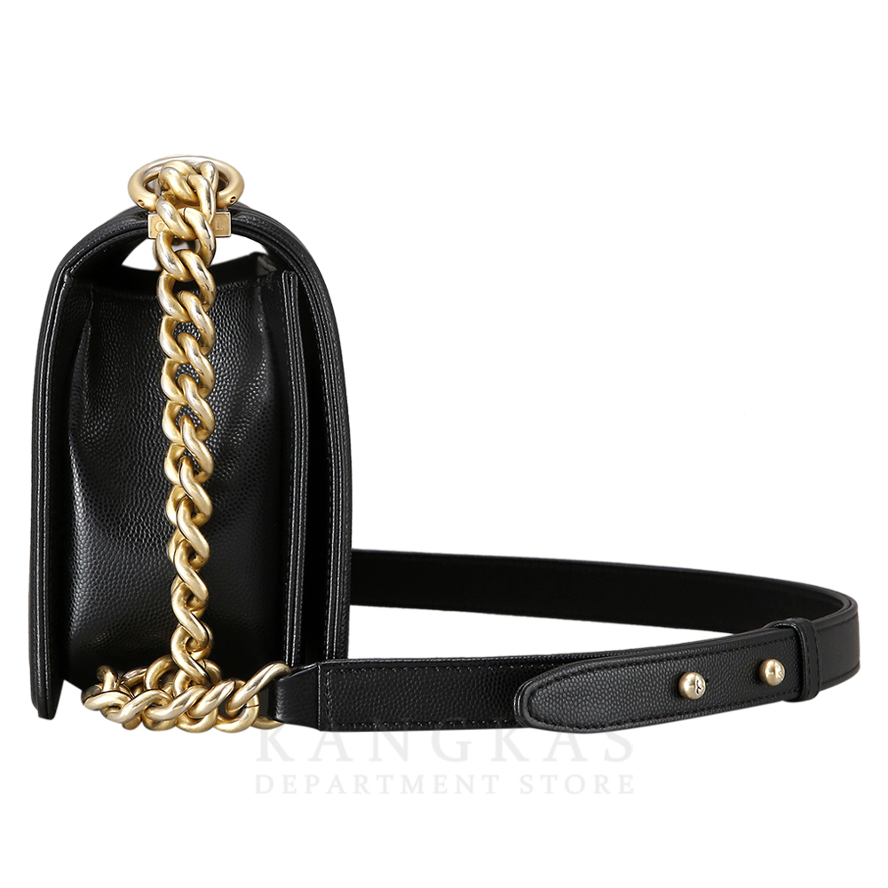 CHANEL(USED)샤넬 보이샤넬 캐비어 미듐 금장