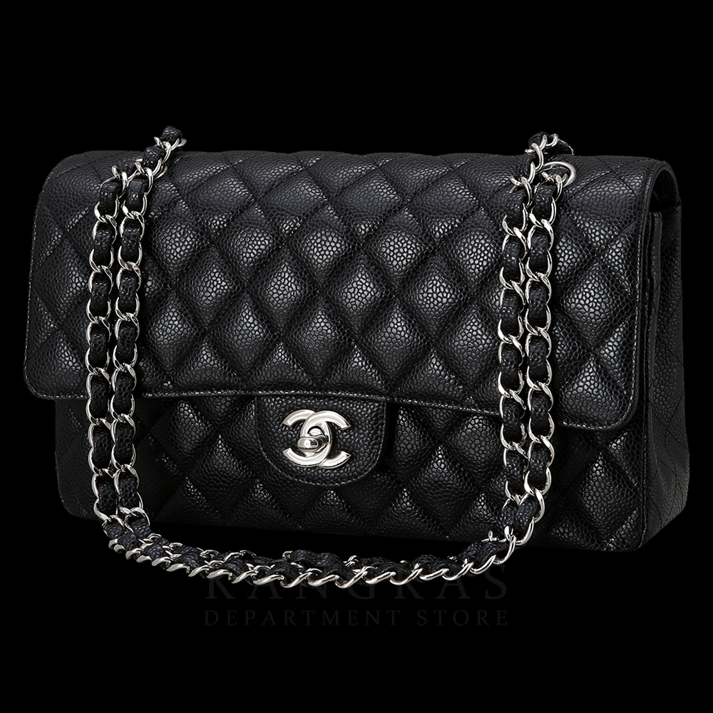 CHANEL(USED)샤넬 클래식 캐비어 미듐 은장
