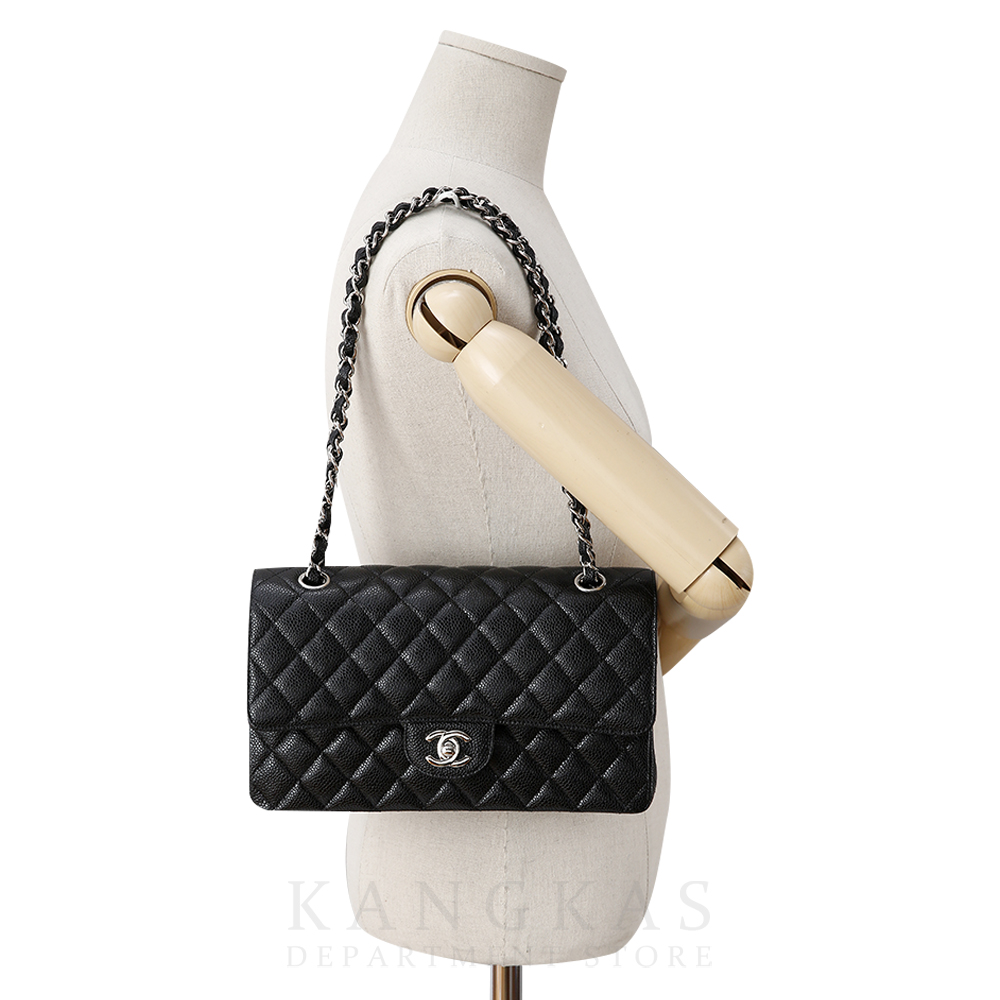 CHANEL(USED)샤넬 클래식 캐비어 미듐 은장