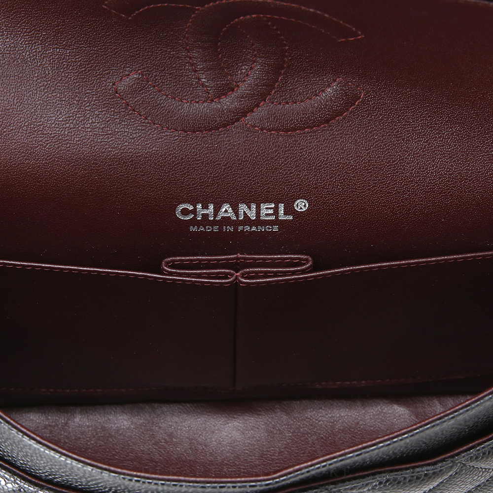 CHANEL(USED)샤넬 클래식 캐비어 미듐 은장