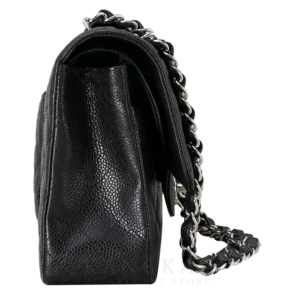 CHANEL(USED)샤넬 클래식 캐비어 미듐 은장