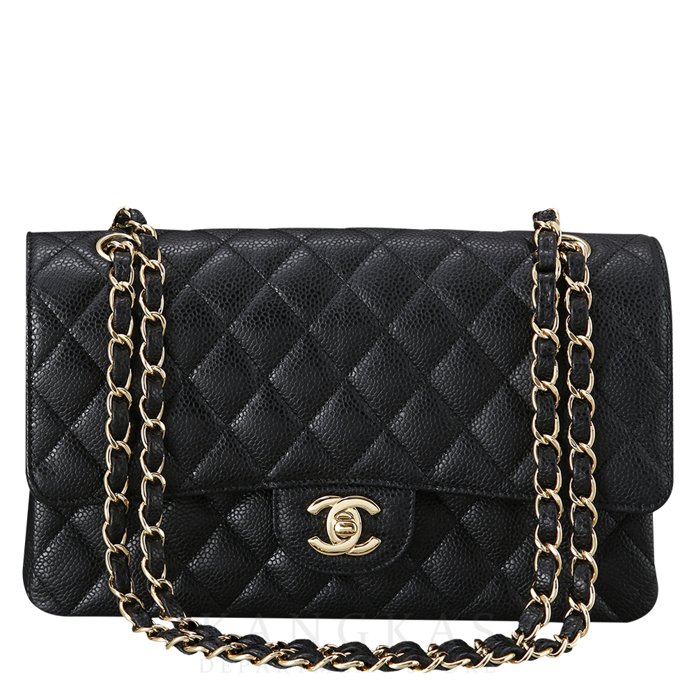 CHANEL(USED)샤넬 클래식 캐비어 미듐 금장