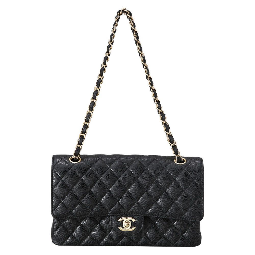 CHANEL(USED)샤넬 클래식 캐비어 미듐 금장