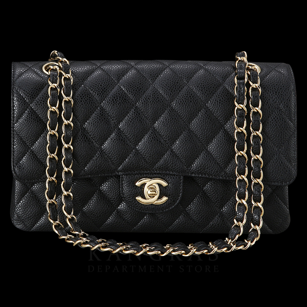 CHANEL(USED)샤넬 클래식 캐비어 미듐 금장