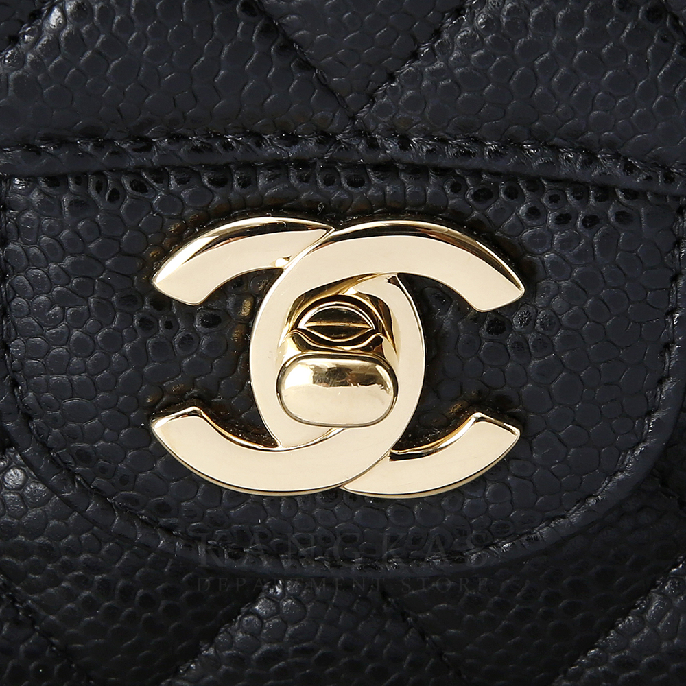CHANEL(USED)샤넬 클래식 캐비어 미듐 금장