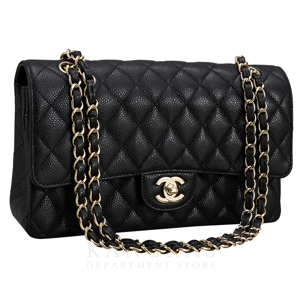 CHANEL(USED)샤넬 클래식 캐비어 미듐 금장