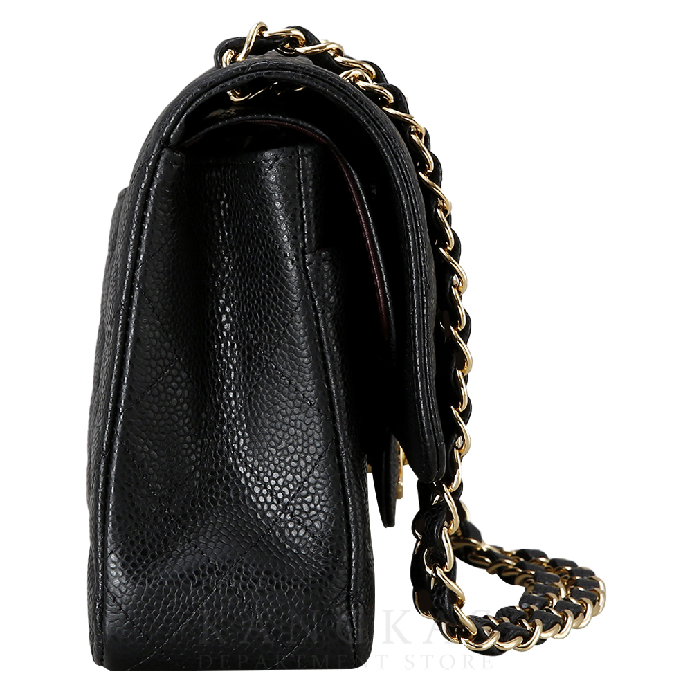 CHANEL(USED)샤넬 클래식 캐비어 미듐 금장