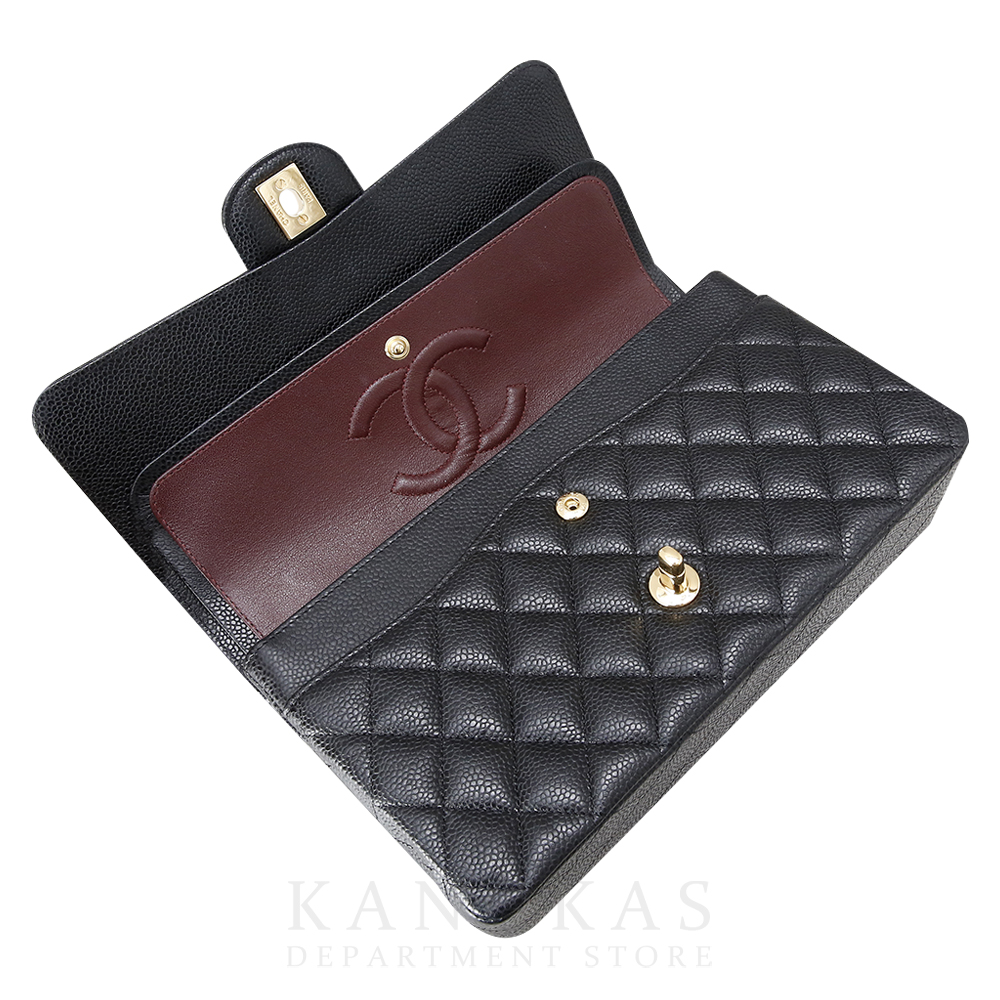 CHANEL(USED)샤넬 클래식 캐비어 미듐 금장