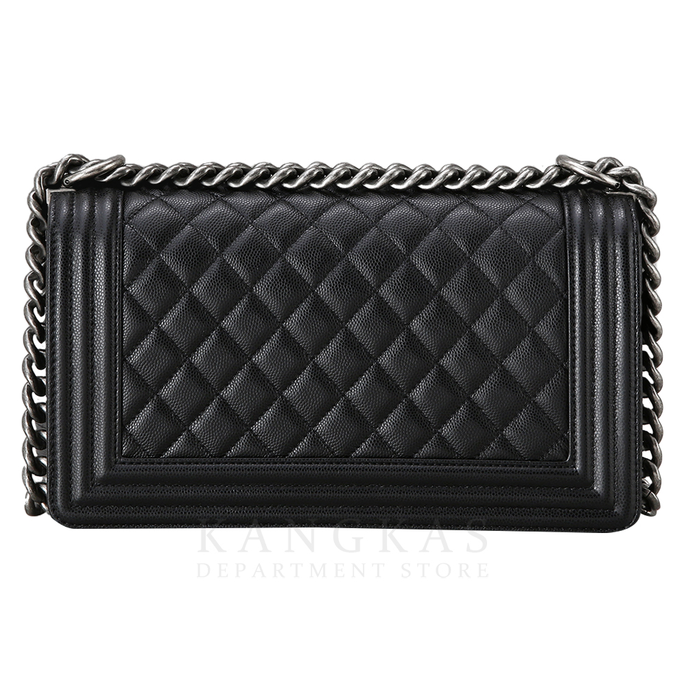 CHANEL(USED)샤넬 보이샤넬 캐비어 미듐 은장