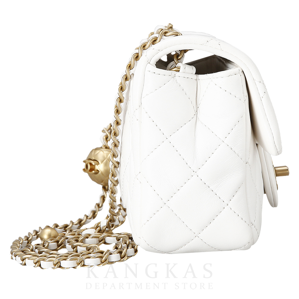 CHANEL(USED)샤넬 클래식 뉴미니 골든볼 화이트