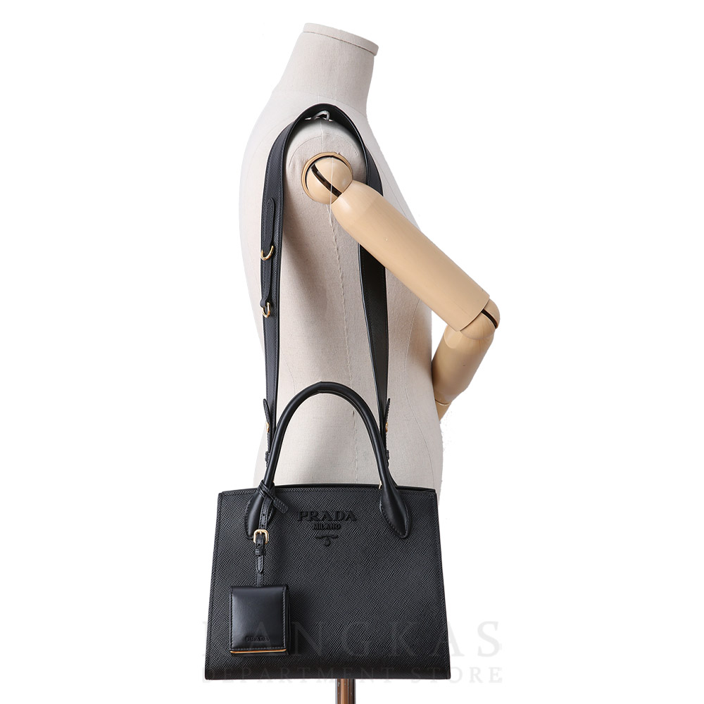 PRADA(USED)프라다 1BA156 모노크롬 사피아노 토트백