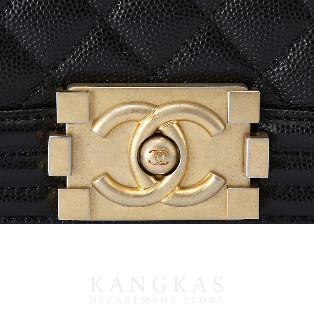 CHANEL(USED)샤넬 보이샤넬 캐비어 미듐 금장