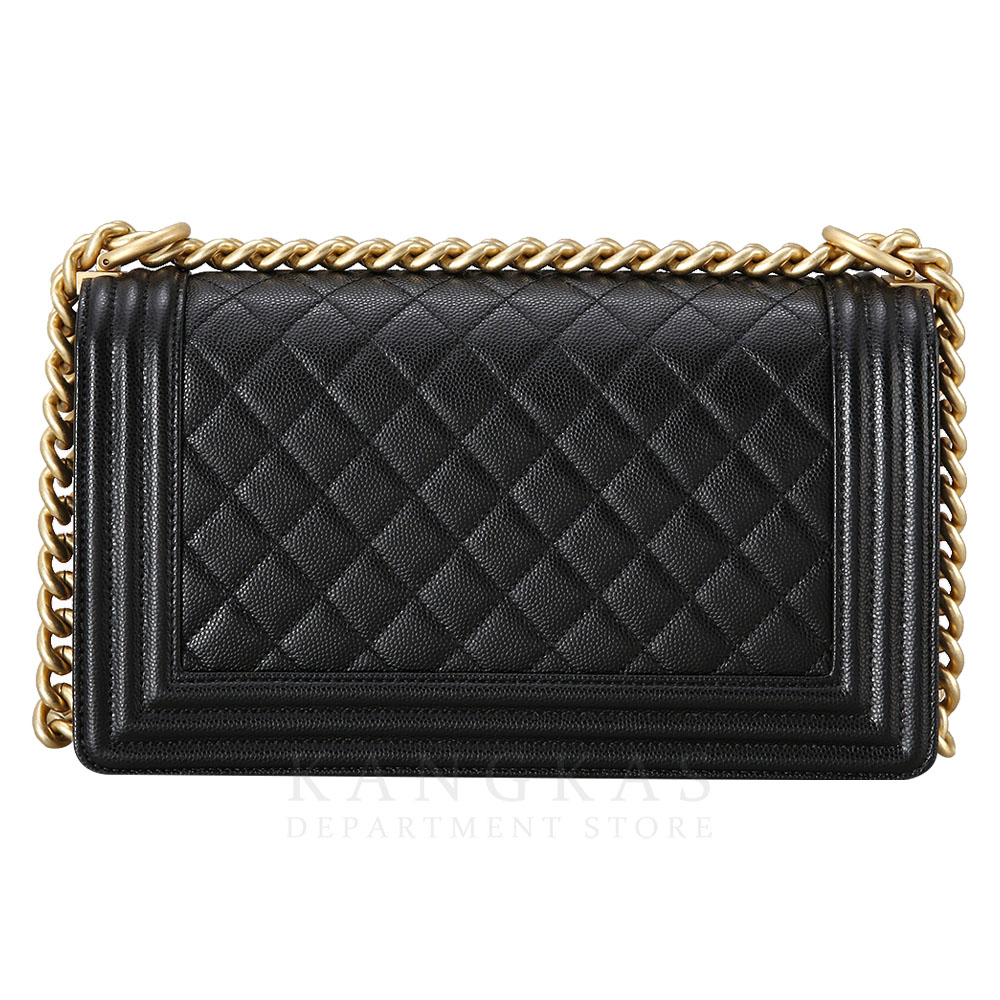 CHANEL(USED)샤넬 보이샤넬 캐비어 미듐 금장