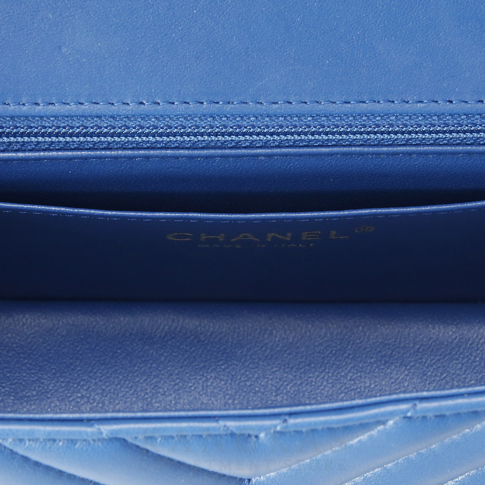 CHANEL(USED)샤넬 클래식 쉐브론 램스킨 뉴미니