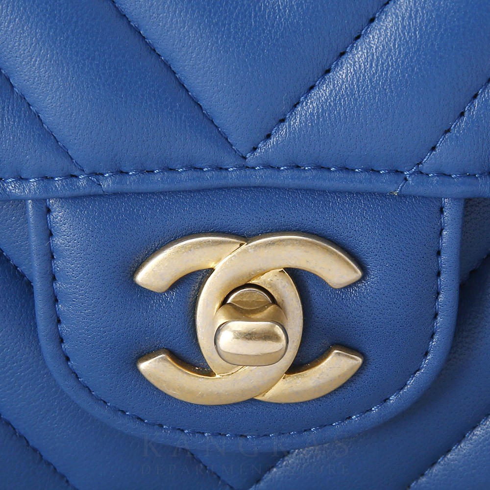 CHANEL(USED)샤넬 클래식 쉐브론 램스킨 뉴미니