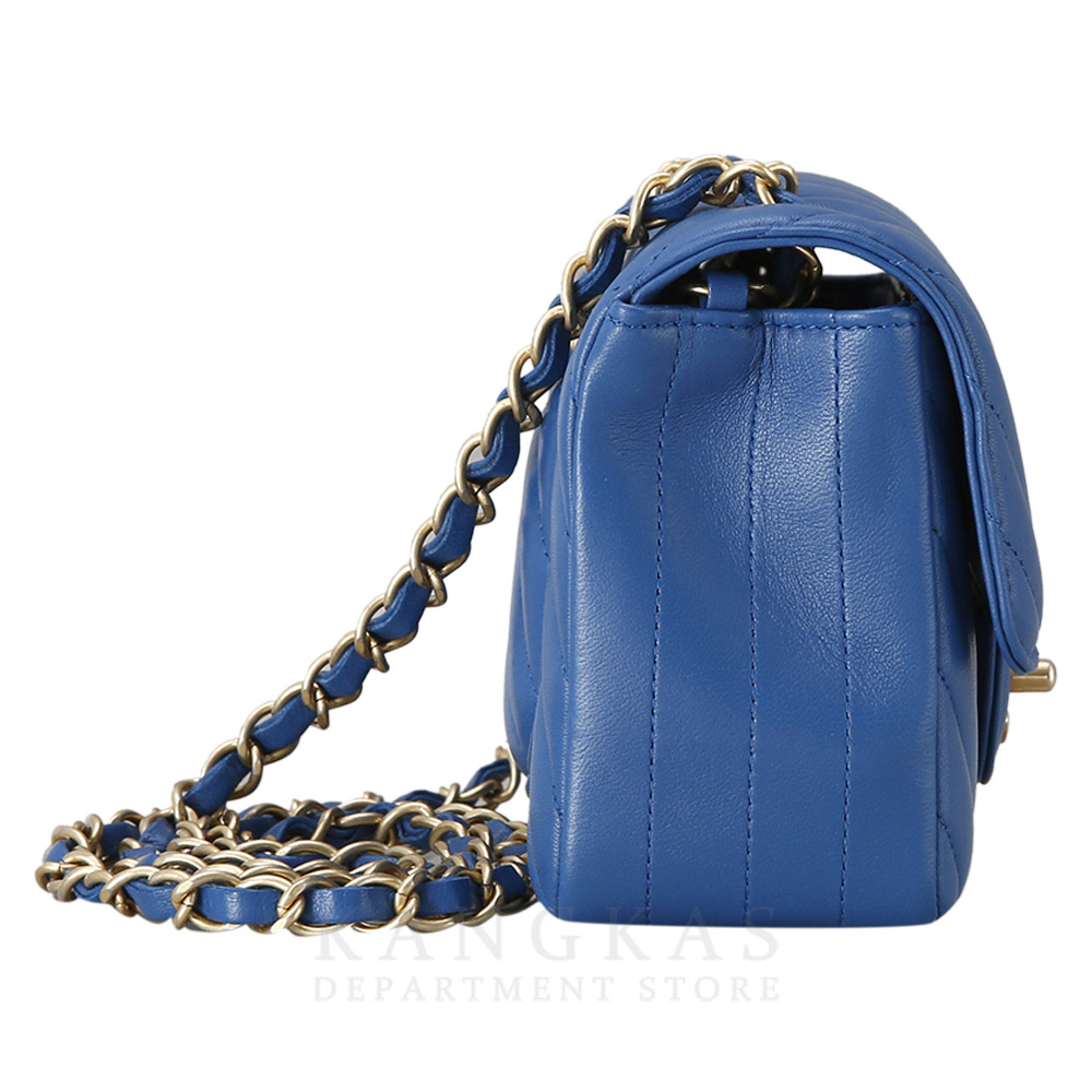 CHANEL(USED)샤넬 클래식 쉐브론 램스킨 뉴미니