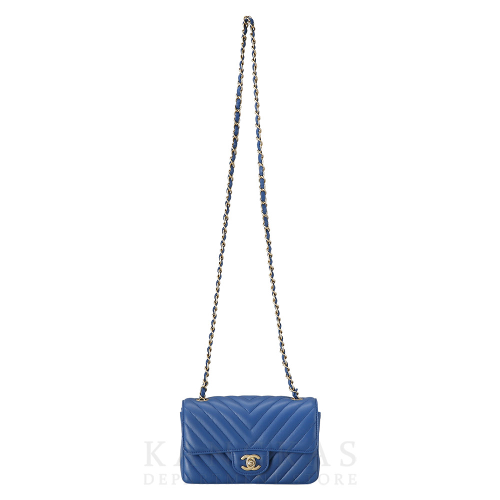 CHANEL(USED)샤넬 클래식 쉐브론 램스킨 뉴미니