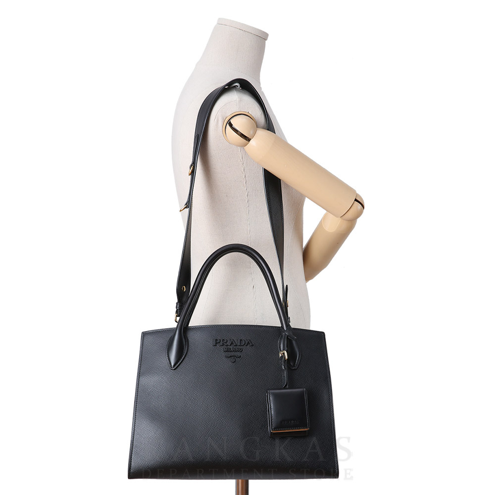 PRADA(USED)프라다 1BA155 사피아노 모노크롬 토트백