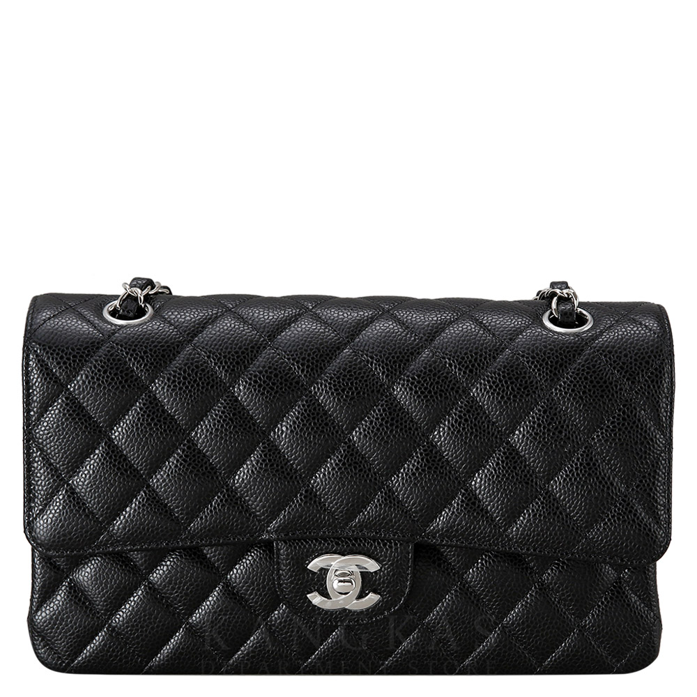 CHANEL(USED)샤넬 클래식 캐비어 미듐 은장