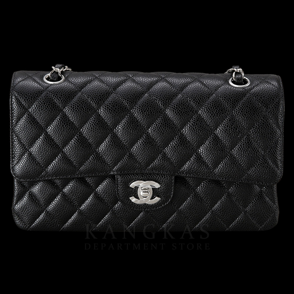 CHANEL(USED)샤넬 클래식 캐비어 미듐 은장