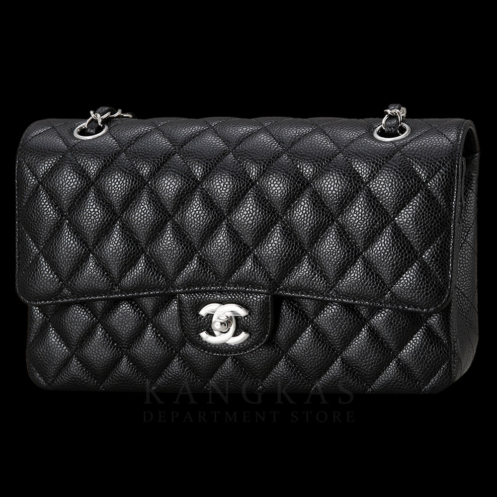 CHANEL(USED)샤넬 클래식 캐비어 미듐 은장