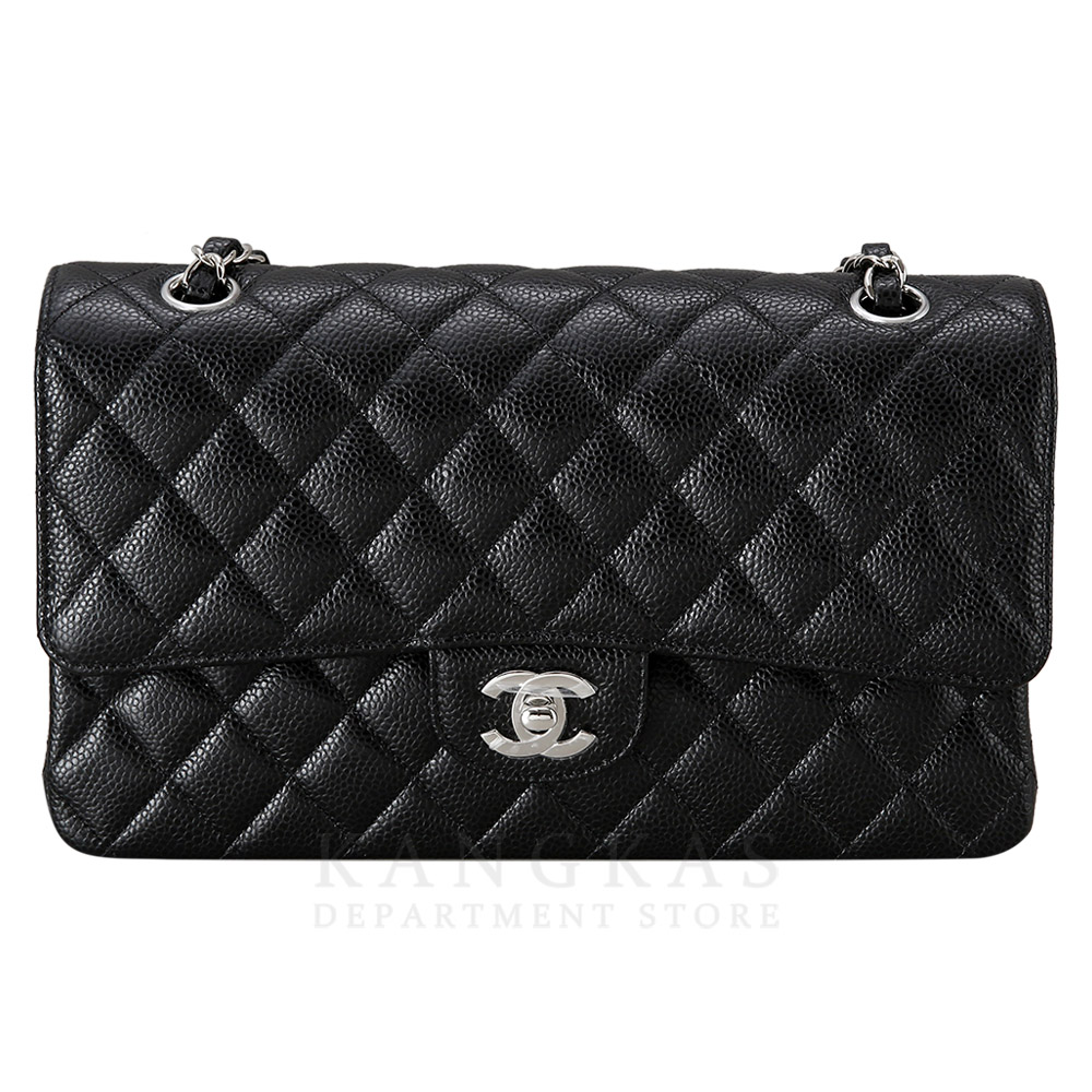 CHANEL(USED)샤넬 클래식 캐비어 미듐 은장