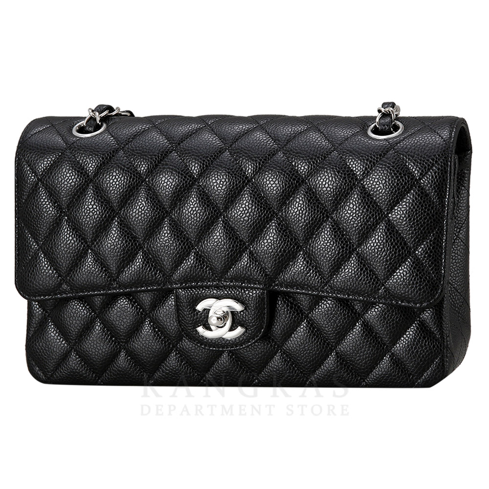CHANEL(USED)샤넬 클래식 캐비어 미듐 은장