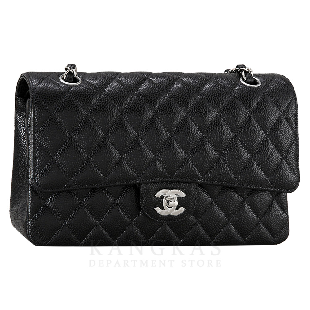 CHANEL(USED)샤넬 클래식 캐비어 미듐 은장