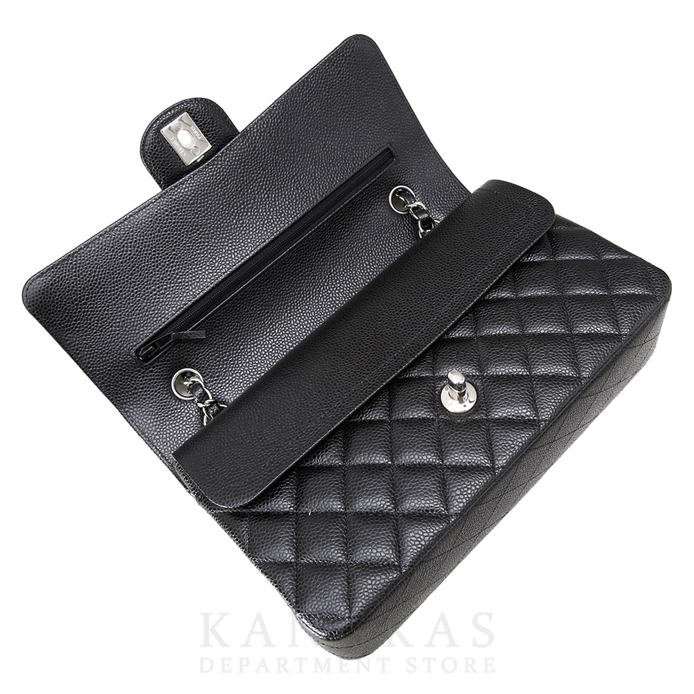 CHANEL(USED)샤넬 클래식 캐비어 미듐 은장