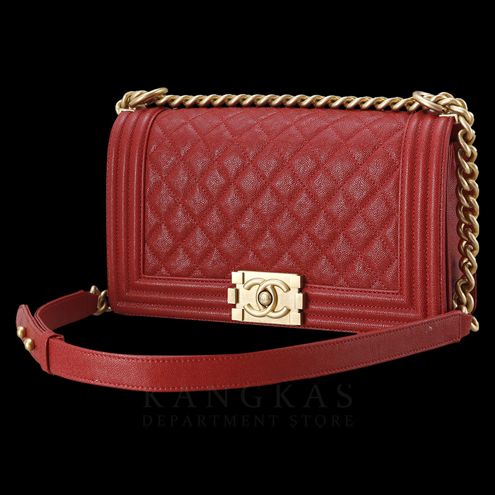 CHANEL(USED)샤넬 보이샤넬 캐비어 미듐 레드