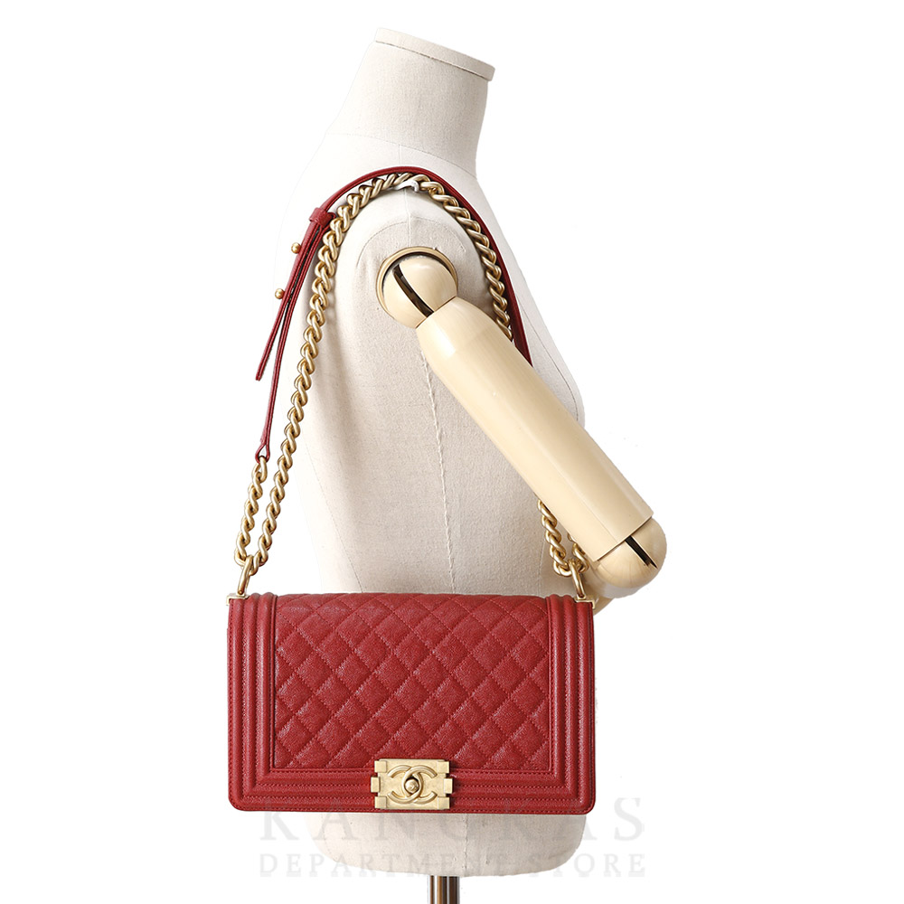 CHANEL(USED)샤넬 보이샤넬 캐비어 미듐 레드