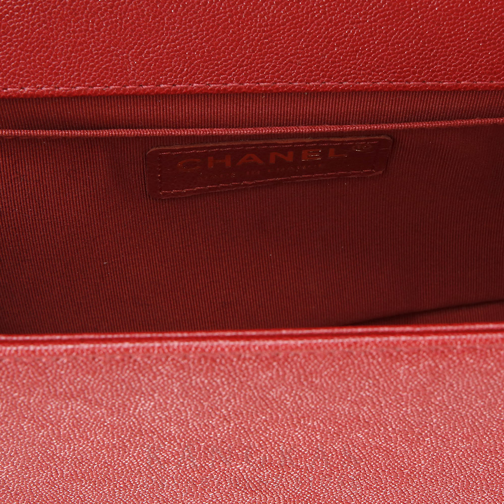 CHANEL(USED)샤넬 보이샤넬 캐비어 미듐 레드