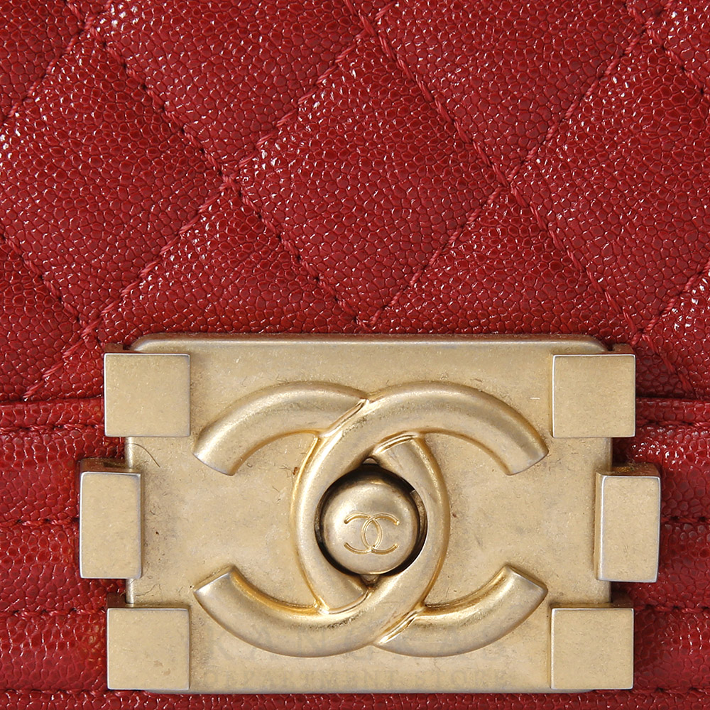 CHANEL(USED)샤넬 보이샤넬 캐비어 미듐 레드