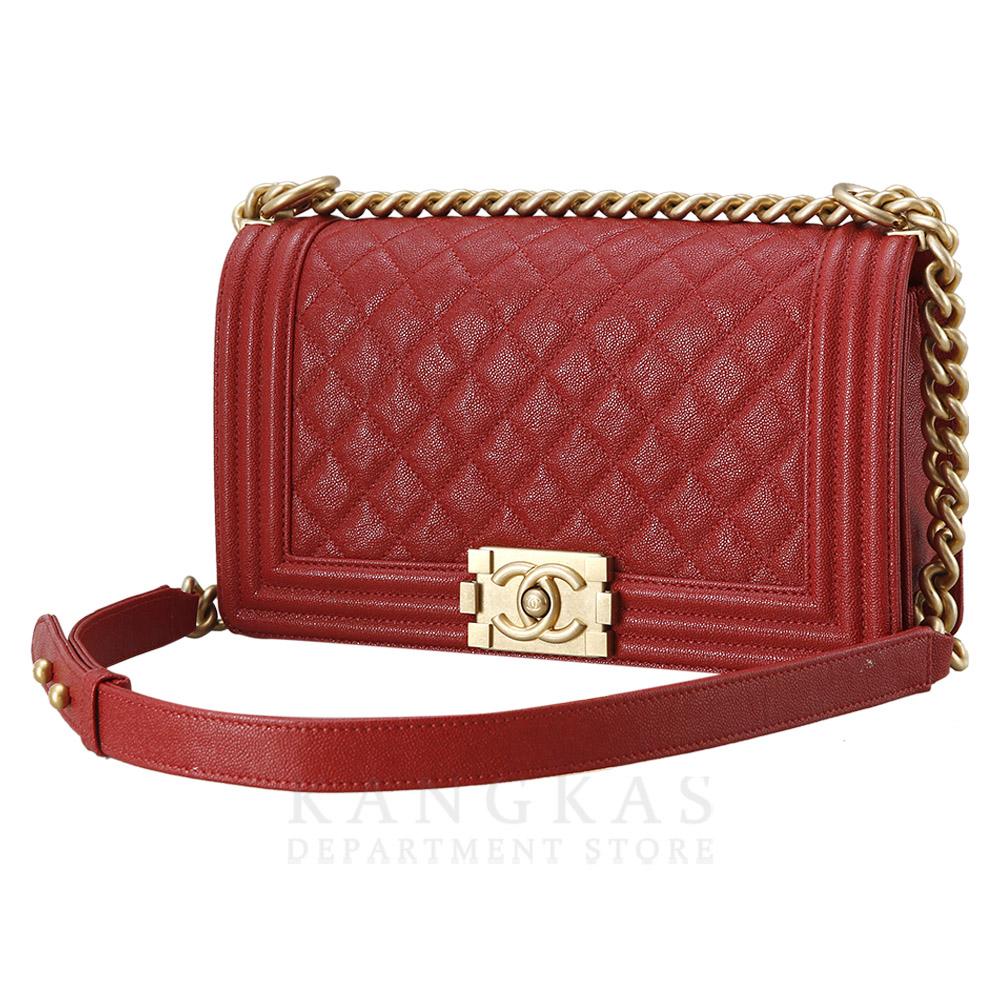 CHANEL(USED)샤넬 보이샤넬 캐비어 미듐 레드