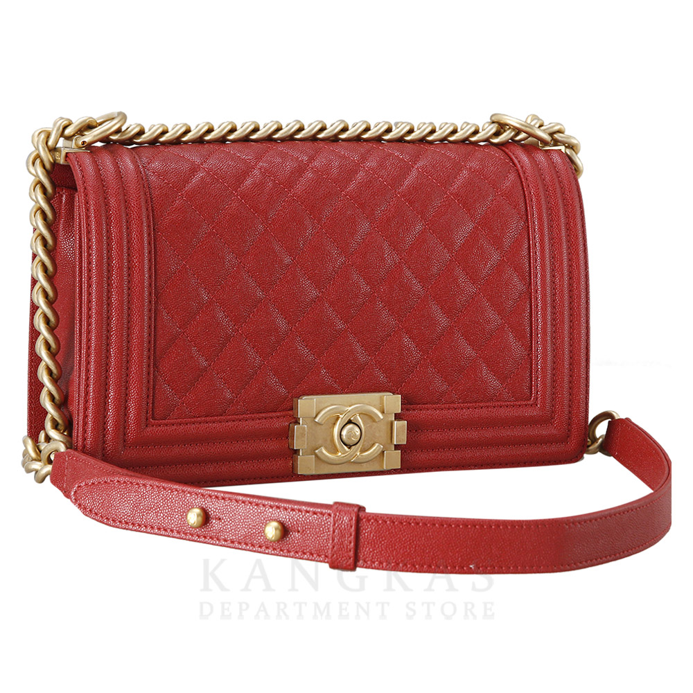 CHANEL(USED)샤넬 보이샤넬 캐비어 미듐 레드