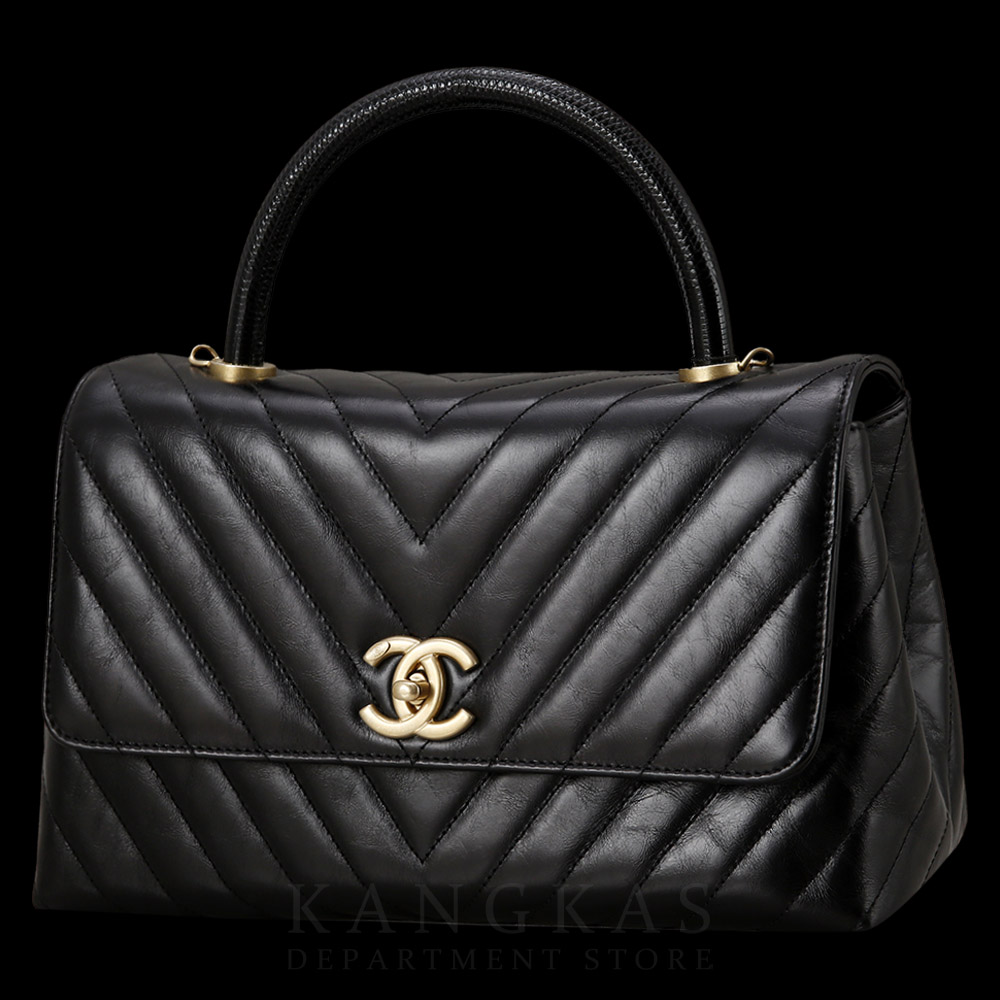 CHANEL(USED)샤넬 빈티지 쉐브론 코코핸들 미듐