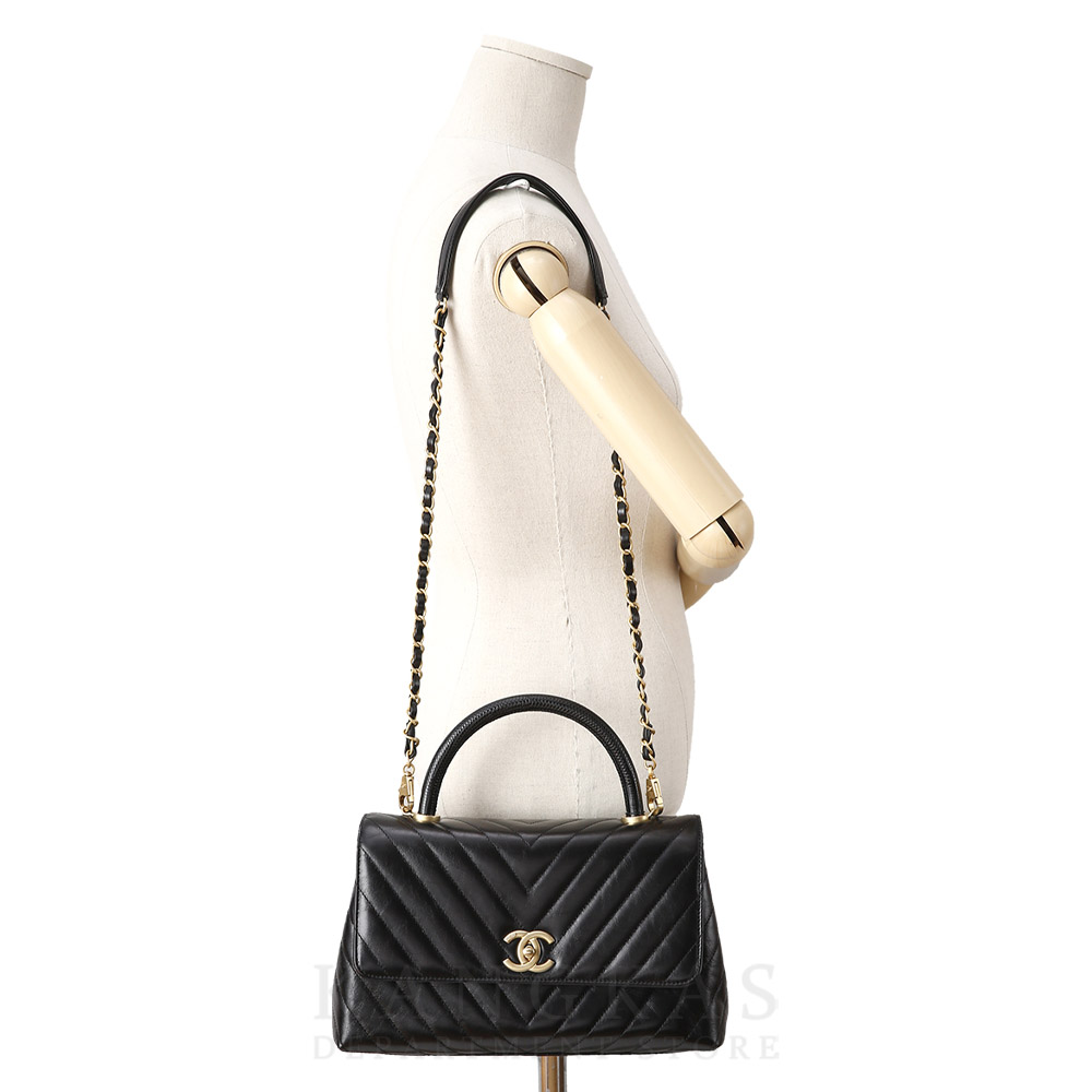 CHANEL(USED)샤넬 빈티지 쉐브론 코코핸들 미듐