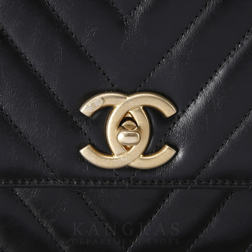 CHANEL(USED)샤넬 빈티지 쉐브론 코코핸들 미듐