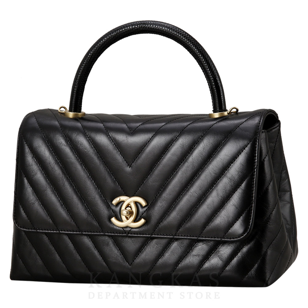 CHANEL(USED)샤넬 빈티지 쉐브론 코코핸들 미듐