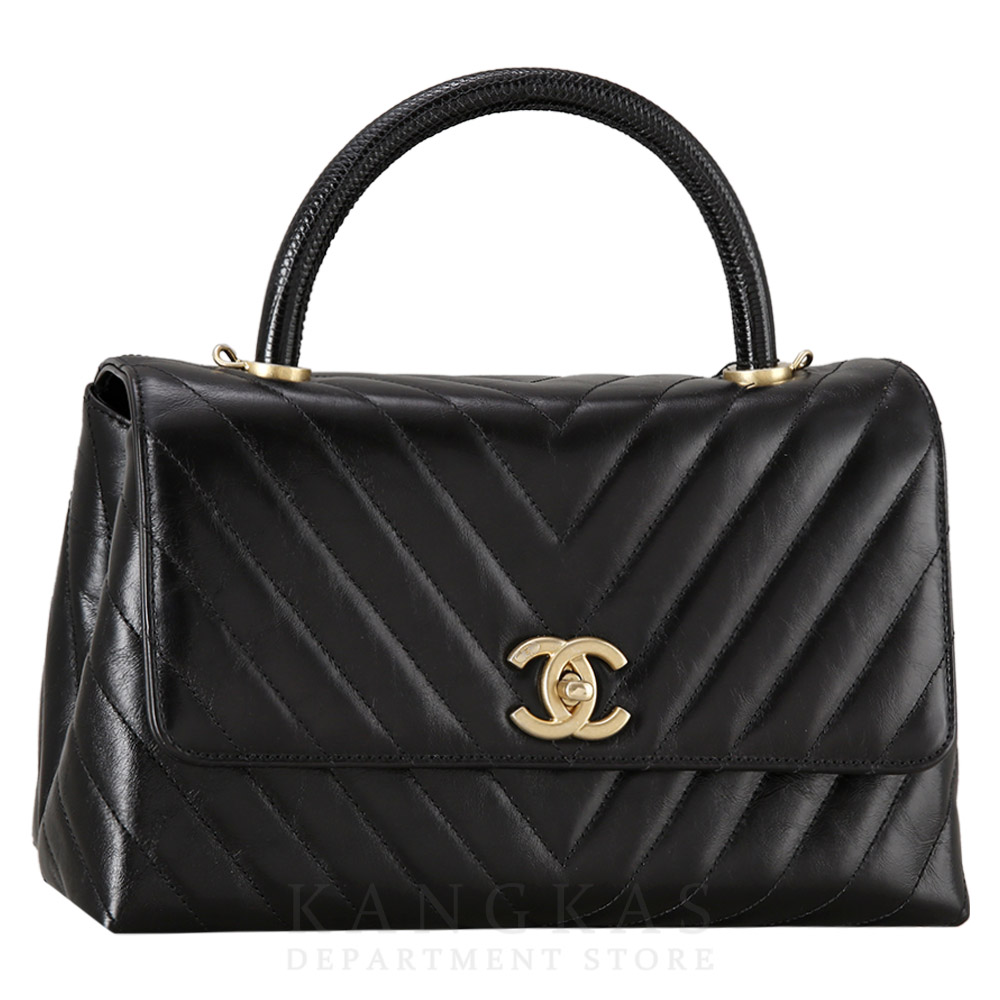 CHANEL(USED)샤넬 빈티지 쉐브론 코코핸들 미듐