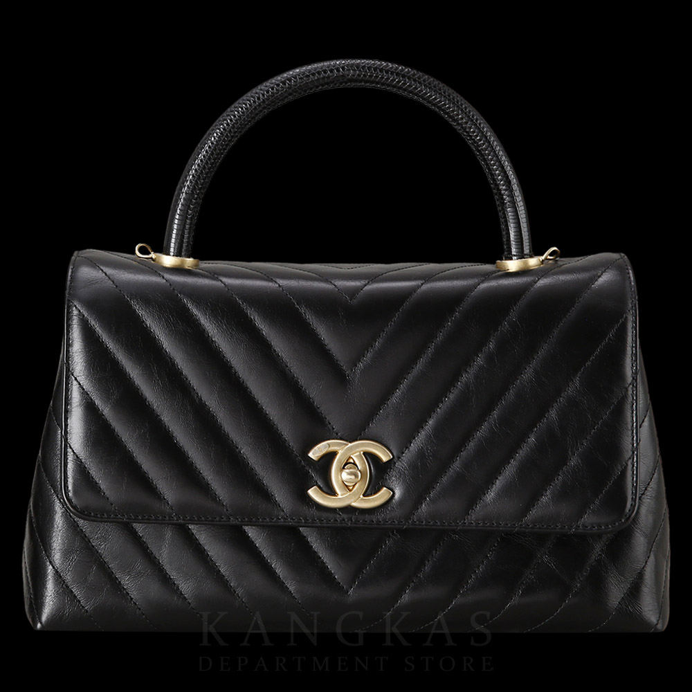 CHANEL(USED)샤넬 빈티지 쉐브론 코코핸들 미듐
