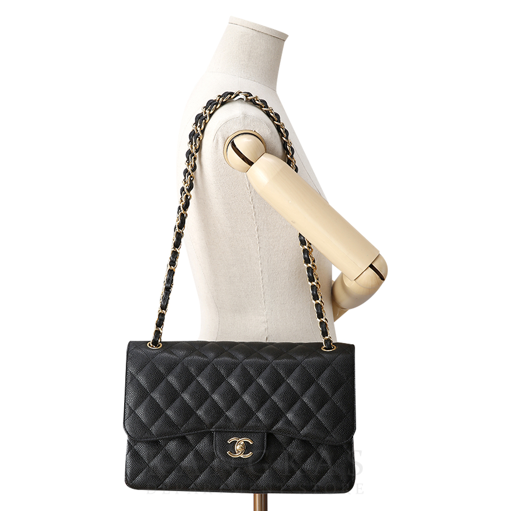 CHANEL(USED)샤넬 캐비어 클래식 라지 플랩백 금장