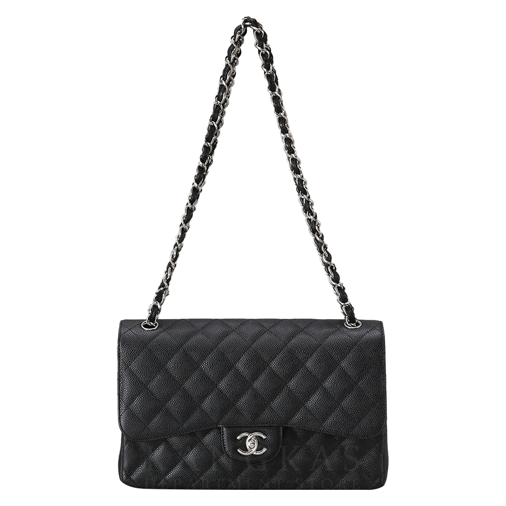 CHANEL(USED)샤넬 캐비어 클래식 라지 플랩백 은장