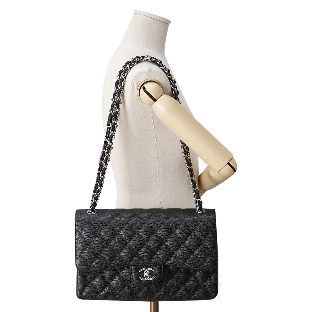 CHANEL(USED)샤넬 캐비어 클래식 라지 플랩백 은장