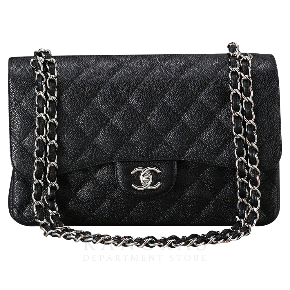 CHANEL(USED)샤넬 캐비어 클래식 라지 플랩백 은장