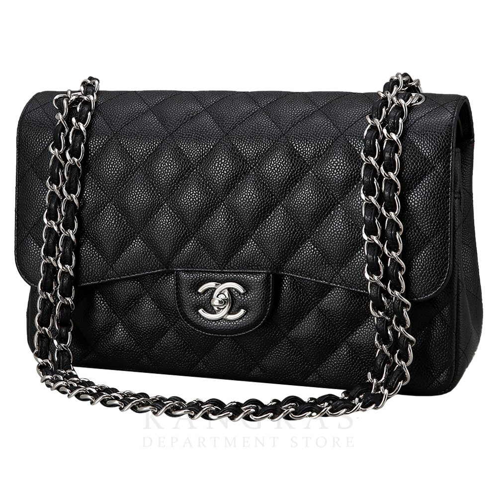 CHANEL(USED)샤넬 캐비어 클래식 라지 플랩백 은장