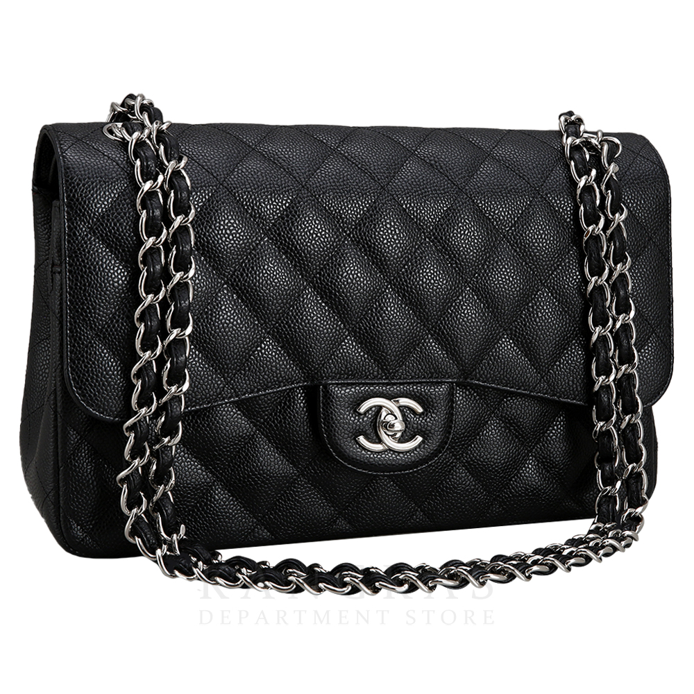 CHANEL(USED)샤넬 캐비어 클래식 라지 플랩백 은장
