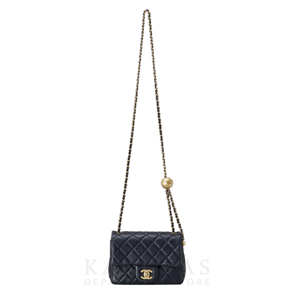 CHANEL(USED)샤넬 클래식 램스킨 쁘띠삭 골든볼