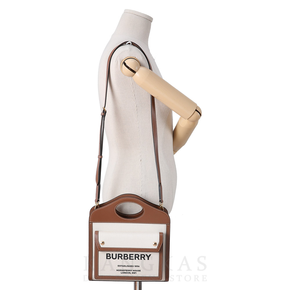 BURBERRY(USED)버버리 투톤 캔버스 미니 포켓백
