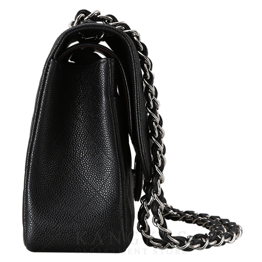 CHANEL(USED)샤넬 클래식 캐비어 점보 블랙 은장